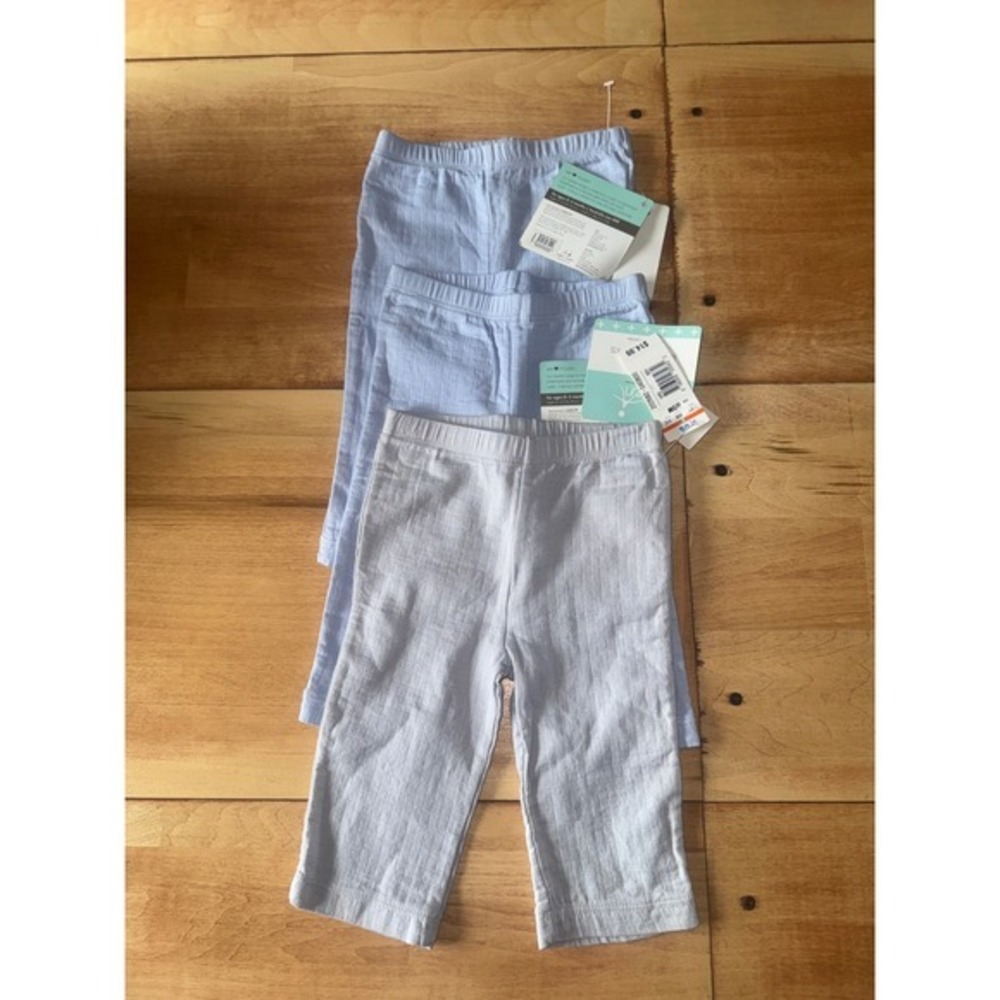 Bundle of 3 aden + anais Muslin Kimono‎ Pants Baby 0-3 Months Blue Cotton